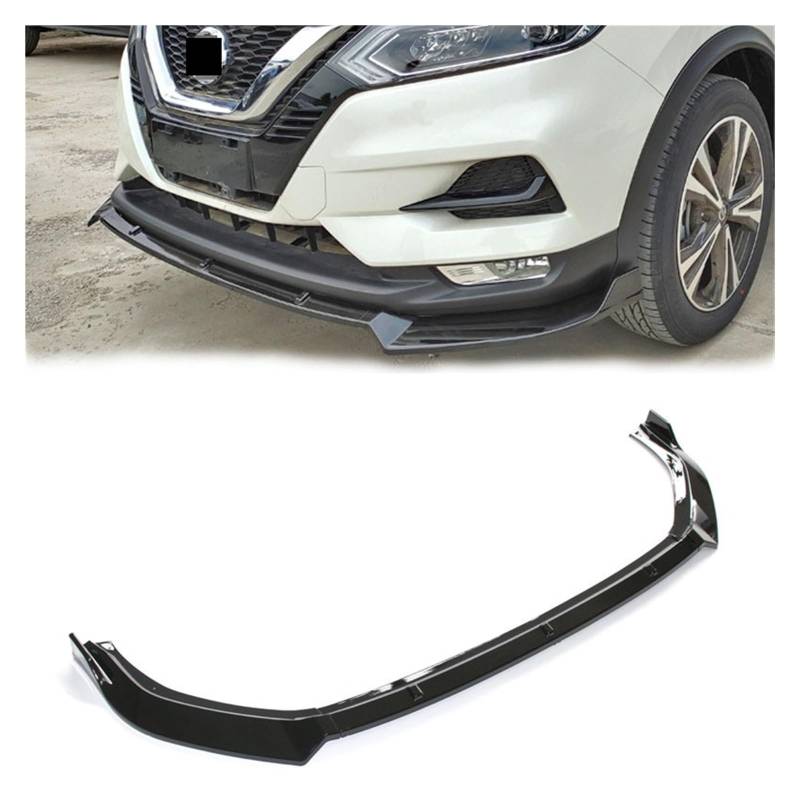 LDFREBCX 19-20 kompatibel for Nissan Qashqai Carbon Muster Front Spoiler Protector Lip Body Kit Separator Auto Teile(Asia Black) von LDFREBCX