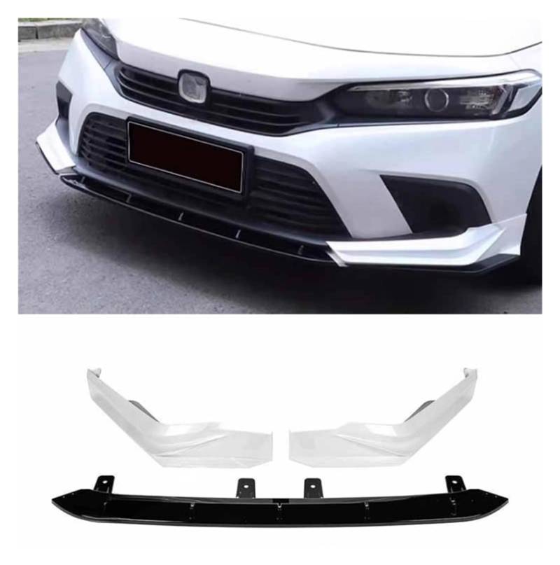 LDFREBCX 3-teiliges Auto-Frontlippen-Set mit Carbon-Muster, kompatibel mit Civic 11. Generation, Limousine, Frontstoßstange, Splitter, Diffusor, Body Kits, 11. Civic-Zubehör(White and black) von LDFREBCX