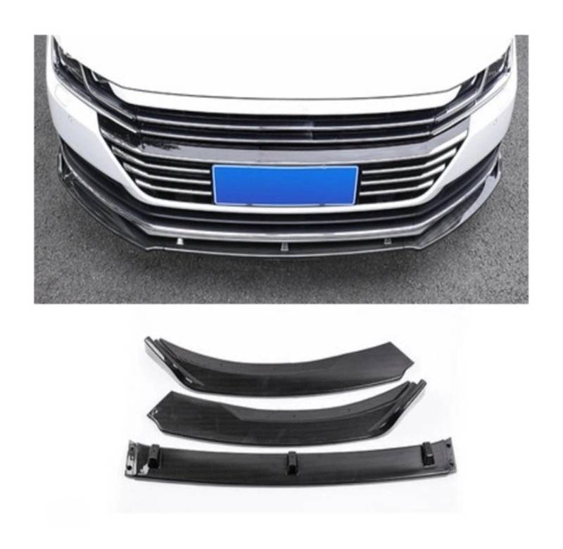 LDFREBCX Kompatibel for VW CC 2019 2020 2021 2022 ABS Schwarz & ABS Carbon Stoßfänger Vorne Lip Splitter Diffusor Spoiler(ABS carbon fiber) von LDFREBCX