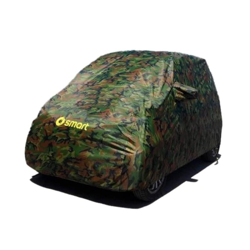 Vollgarage Autoplane Autoabdeckung für Smart Fortwo 451 Oder Fortwo 453 Ganzgarage Auto Abdeckplane Mobile Garage Wasserdicht SchutzhüLle Abdeckung für Winter Sommer Camouflage,normal-451 von LDKH