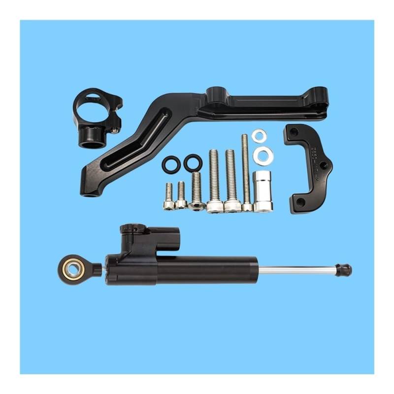 Für K&awasaki Für Z650 Für Z 650 2017-2023 Motorrad Lenkung Dämpfer Stabilisator Halterung Unterstützung Montage Kit(Black Bracket) von LDUTIU