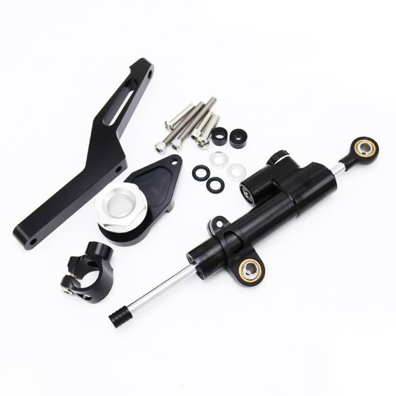 Für K&awasaki Für ZX6R Für ZX-6R 2009-2025 Motorrad Lenkung Stabilisator Stoßdämpfer Halterung Kit(BLACK B) von LDUTIU