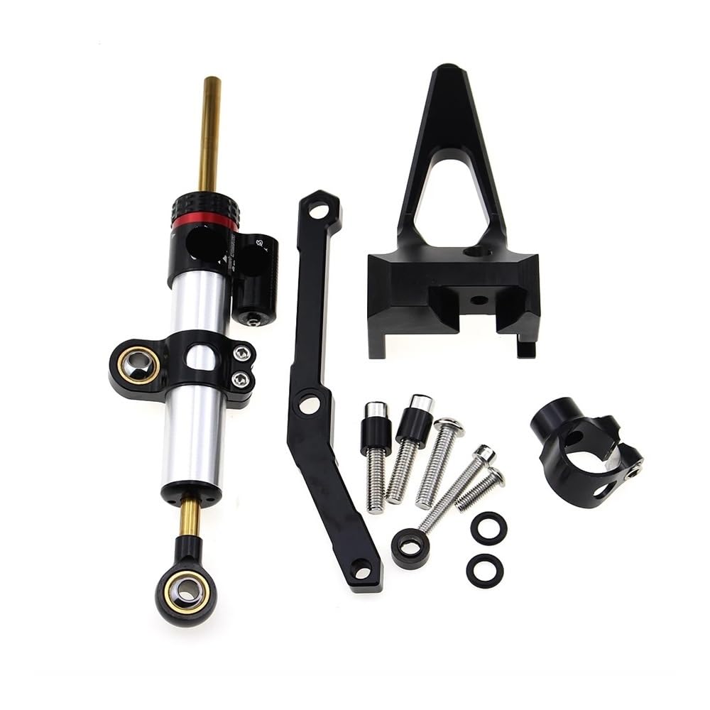 Für Y&amaha Für MT-09 Für MT09 Für FZ09 Für FZ-09 Für XSR900 Motorrad Einstellbare Stabilisator Lenkung Dämpfer Mit Halterung(Black 1 set) von LDUTIU