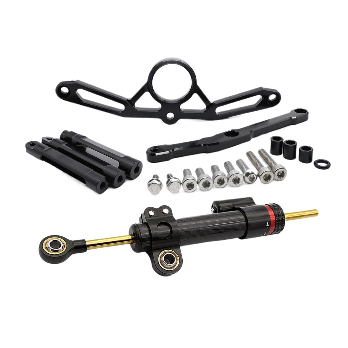 Für Y&amaha Für MT-09 Für MT09 Für MT 09 2021 2022 2023 Motorrad Stabilisator Lenkung Dämpfer Halterung Montage Kit(Damper n Bracket A) von LDUTIU