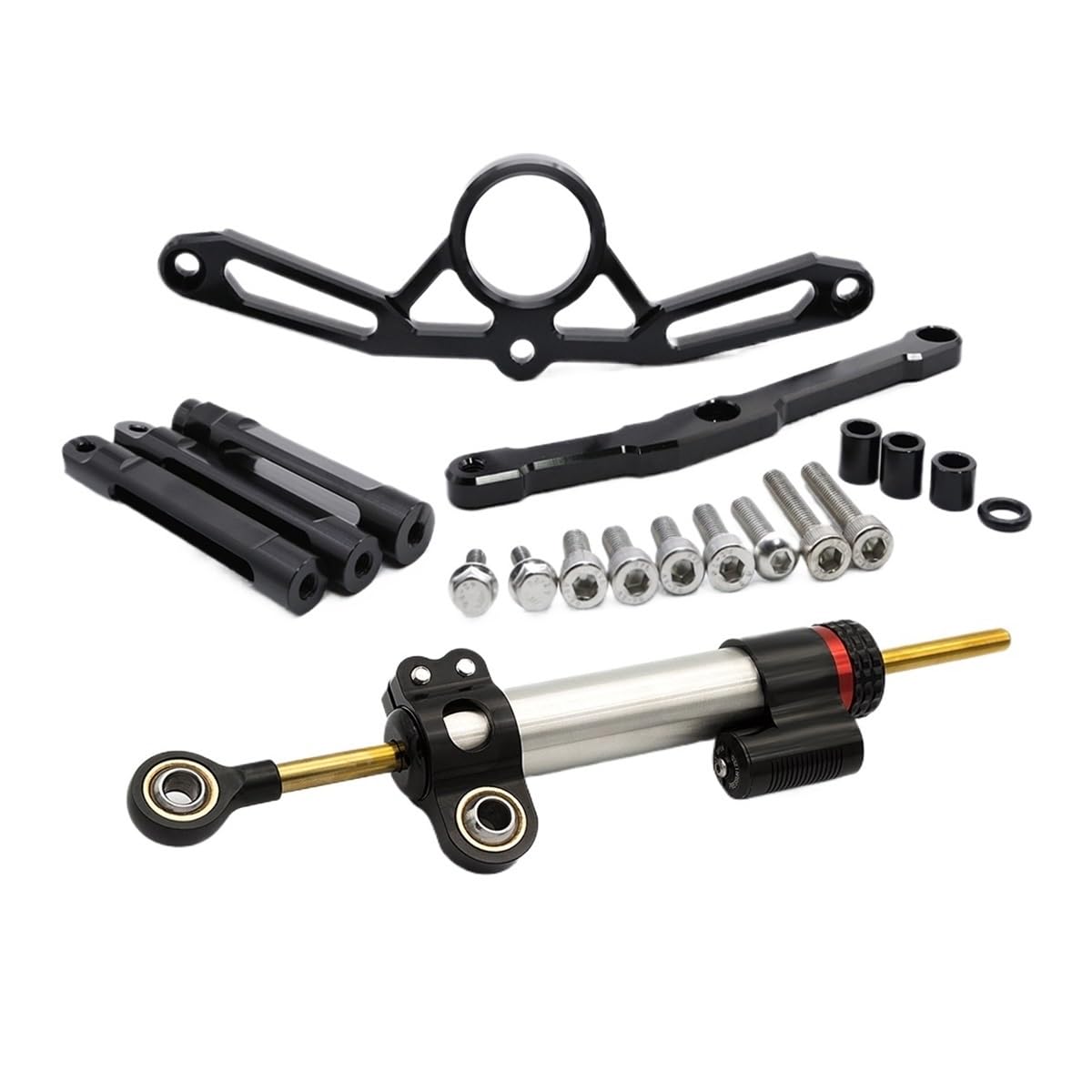 Für Y&amaha Für MT-09 Für MT09 Für MT 09 2021 2022 2023 Motorrad Stabilisator Lenkung Dämpfer Halterung Montage Kit(Damper n Bracket B) von LDUTIU