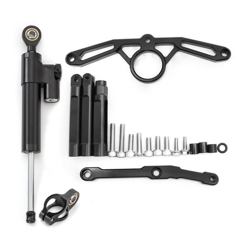 LDUTIU Für Y&amaha Für MT09 Für FZ09 2021-2023 Motorrad Lenkung Dämpfer Stabilisator Halterung Montage Unterstützung Kit(Black 1Set) von LDUTIU