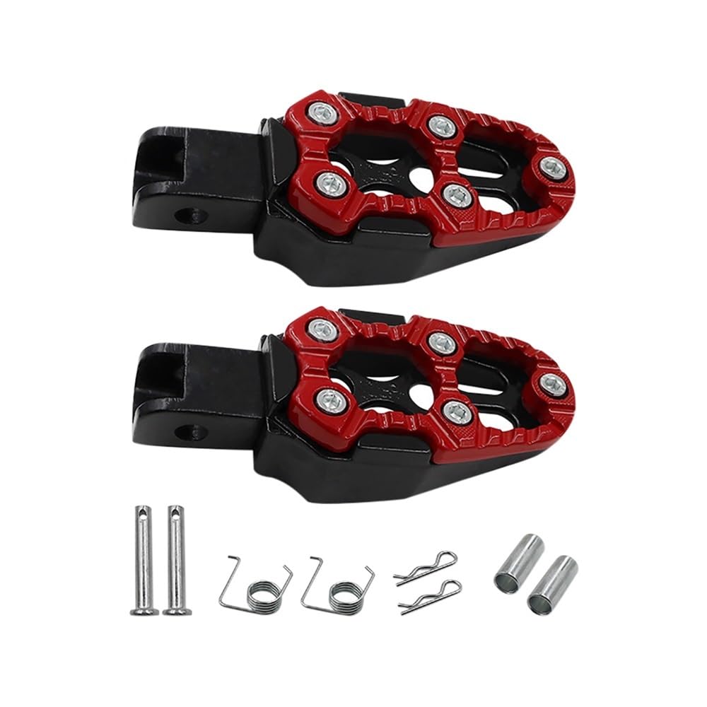 LDUTIU Fußrasten 1 Paar Universal Fuß Pedale Winkel Einstellbar Für Motorrad Roller ATV Fußrasten Fuß Peg(Red) von LDUTIU