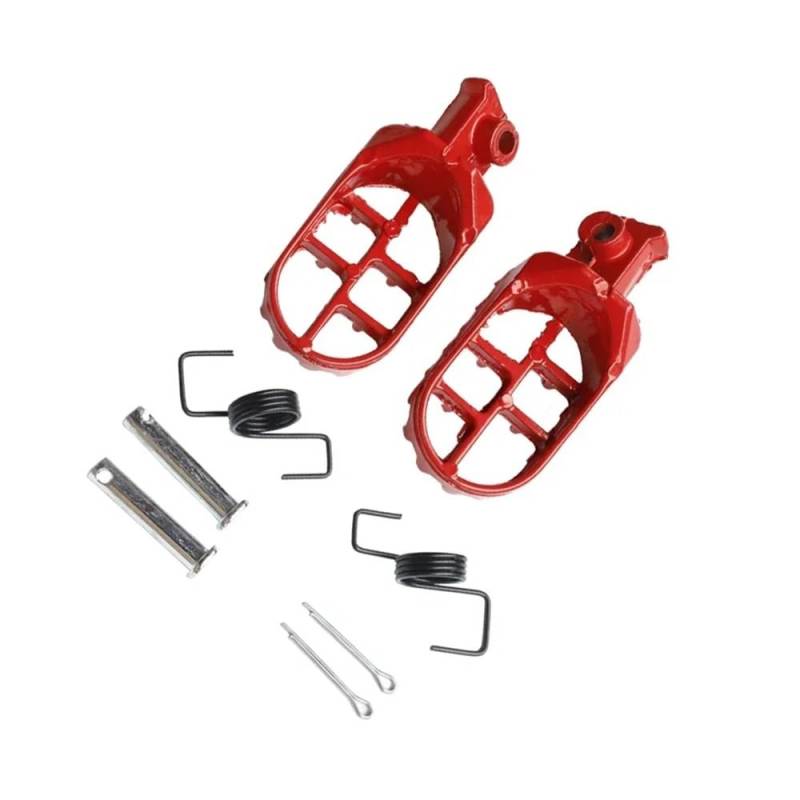 LDUTIU Fußrasten Motorrad Dirt Pit Bike Motorrad Fußrasten Ruht FußrastenFußrasten Ruht Fußrasten Für Y&amaha Für PW50 80 Für TW200 Für XR50R(Red 1 Pair) von LDUTIU