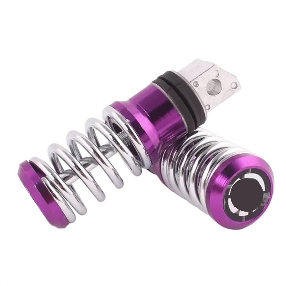 LDUTIU Fußrasten Universal-Fußstütze Für Straßenmotorräder, Roller, Fußrasten Mit Federpedal(1 Pair Purple) von LDUTIU