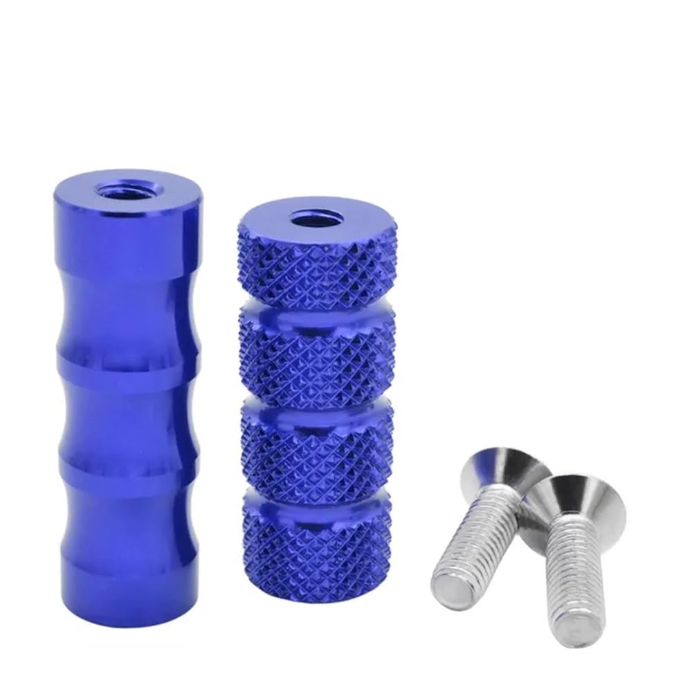 LDUTIU Fußrasten Universal Motorrad Motorrad Fußrasten Hinten Set Reste Pegs Pedal Für S&uzuki(M6 Blue) von LDUTIU