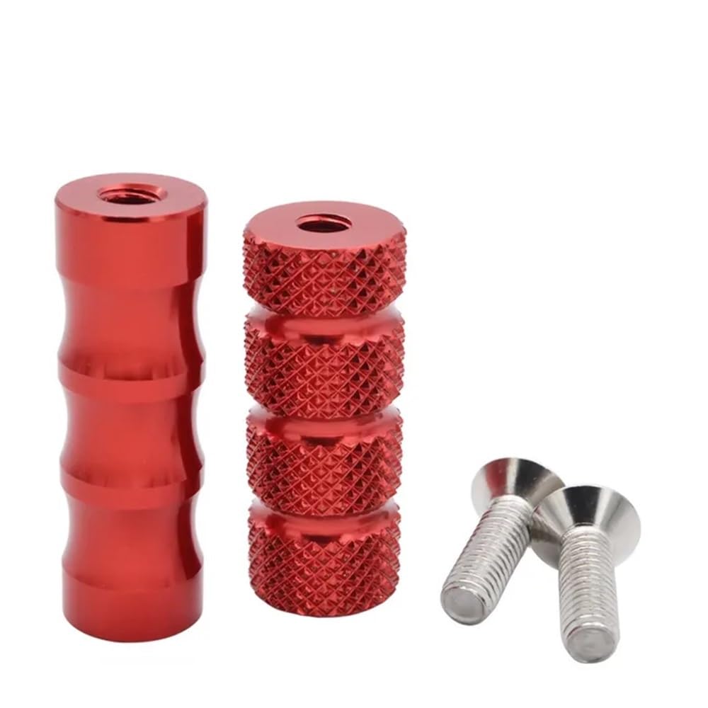 LDUTIU Fußrasten Universal Motorrad Motorrad Fußrasten Hinten Set Reste Pegs Pedal Für S&uzuki(M6 Red) von LDUTIU