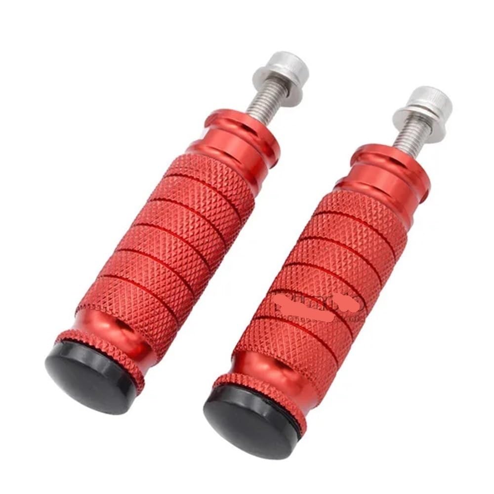 LDUTIU Fußrasten Universal Motorrad Motorrad Fußrasten Hinten Set Reste Pegs Pedal Für S&uzuki(M8 Red) von LDUTIU