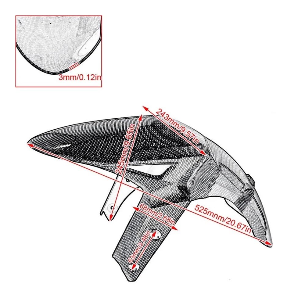 LDUTIU Motorrad Zubehör Vorne Kotflügel Hinten Rad Kotflügel Spritzschutz Verkleidung Für K&awasaki Für Ve&rsys 650 2015-2020(Front-d) von LDUTIU