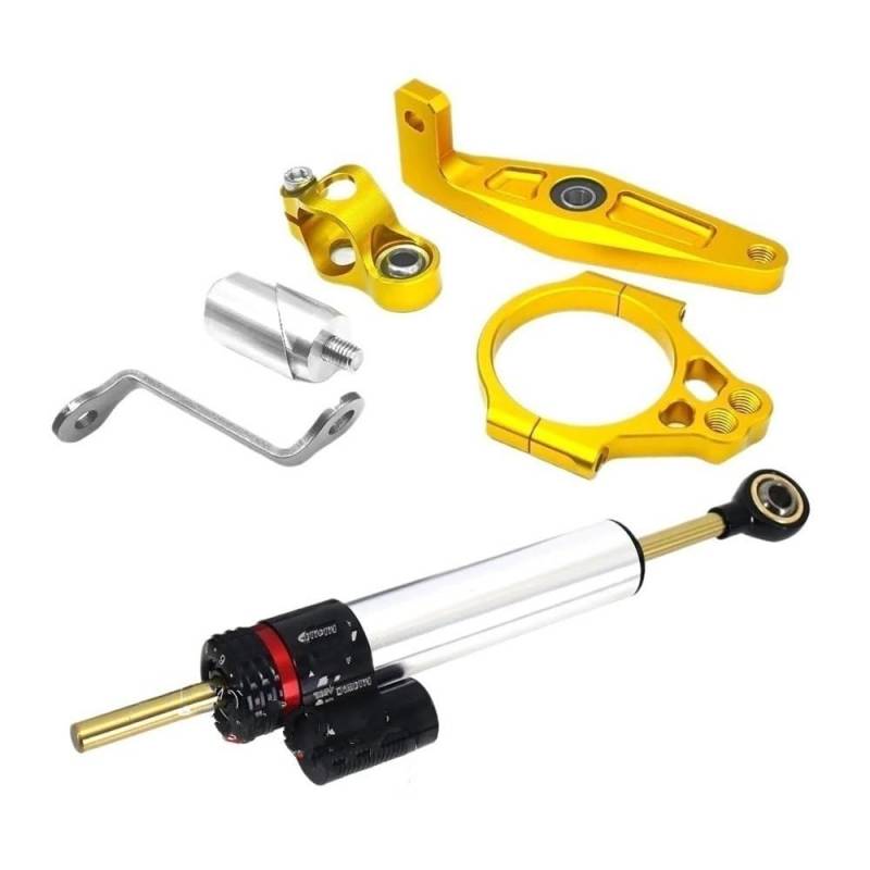 Motorrad Stabilisator Lenkung Dämpfer Montage Halterung Kit Für MT-09 Für MT 09 Für Mt09 2021 2022(Aluminum alloy set) von LDUTIU