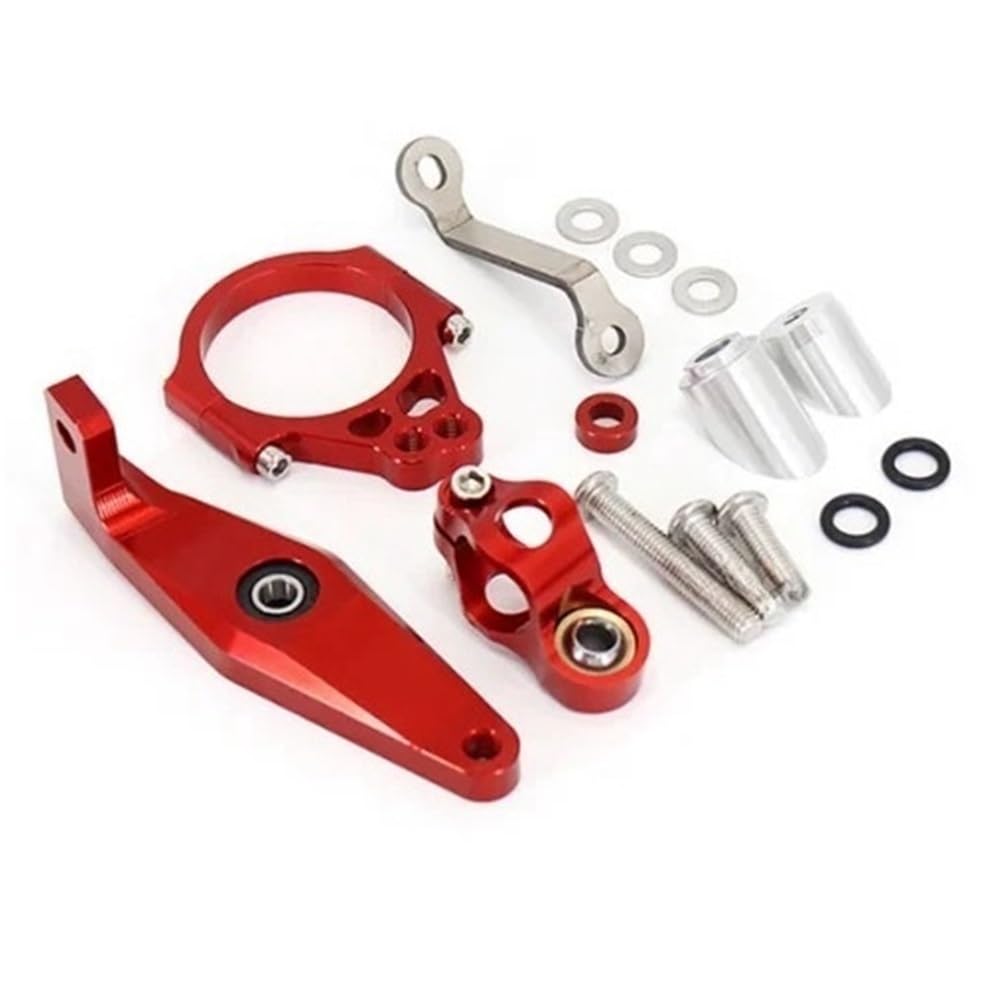 Motorrad Zubehör Einstellbare Lenkung Dämpfer Stabilisator Für Y&amaha Für XSR900 Für XSR 900 Für Xsr900 Für Xsr 900 2022 2023(Red bracket) von LDUTIU