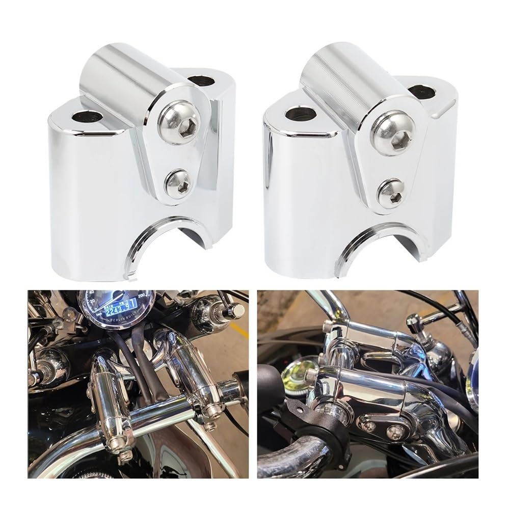 Lenkererhöhung Chrom-Lenker-Riser-Bar-Halterung, Motorrad-Griffklemme, Montage-Lift-Clamp-Adapter Für B&M&W R18 2020-2022 von LDWPMFD