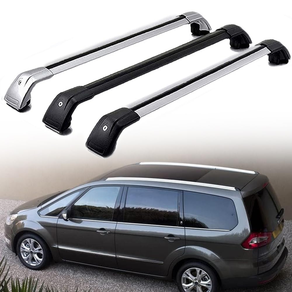 DachträGer RelingträGer für Ford Galaxy 2015-2019, Dachgepäckträger Aluminium AbschließBar mit Geschlossene Dachreling A Paar,Black-1 Pair von LECREA