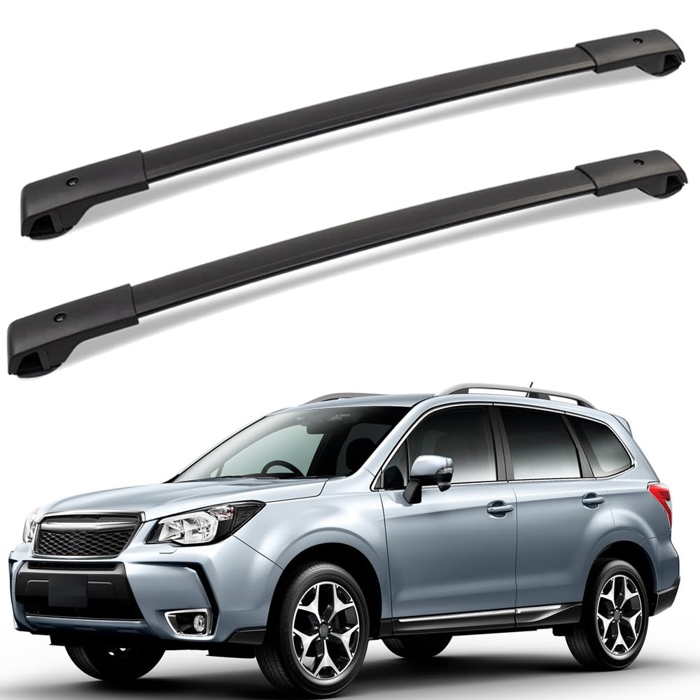 DachträGer RelingträGer für Forester 2014-2021, Dachgepäckträger Aluminium A Paar,Black-1 Pair von LECREA