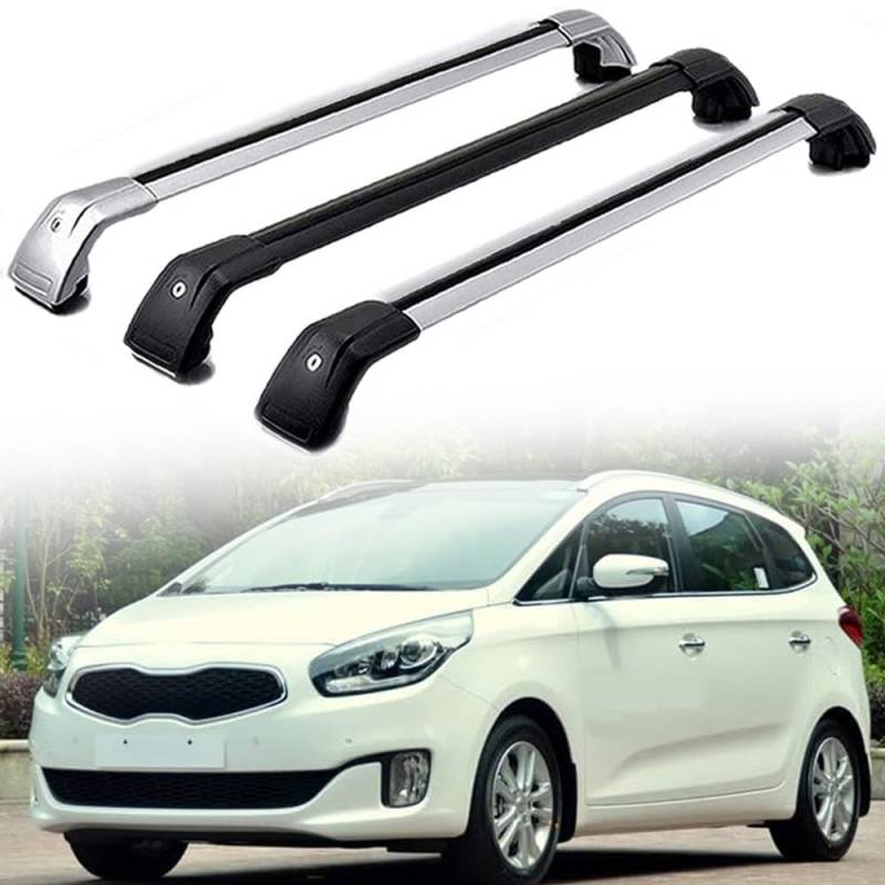 DachträGer RelingträGer für KIA Carens 2013-2021, Dachgepäckträger Aluminium AbschließBar mit Geschlossene Dachreling A Paar,Black-1 Pair von LECREA