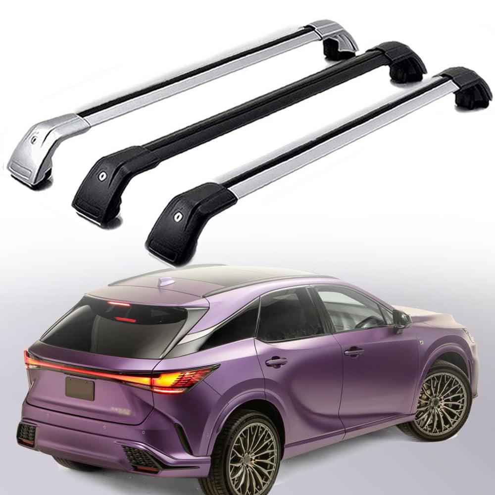 DachträGer RelingträGer für Lexus RX L F Sport 2016-2020, Dachgepäckträger Aluminium AbschließBar mit Geschlossene Dachreling A Paar,Black-1 Pair von LECREA