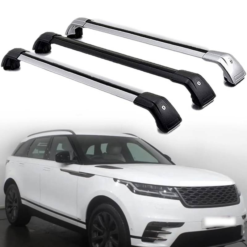 DachträGer RelingträGer für Range Rover Velar SUV 2017-2023, Dachgepäckträger Aluminium AbschließBar mit Geschlossene Dachreling A Paar,Black-1 Pair von LECREA