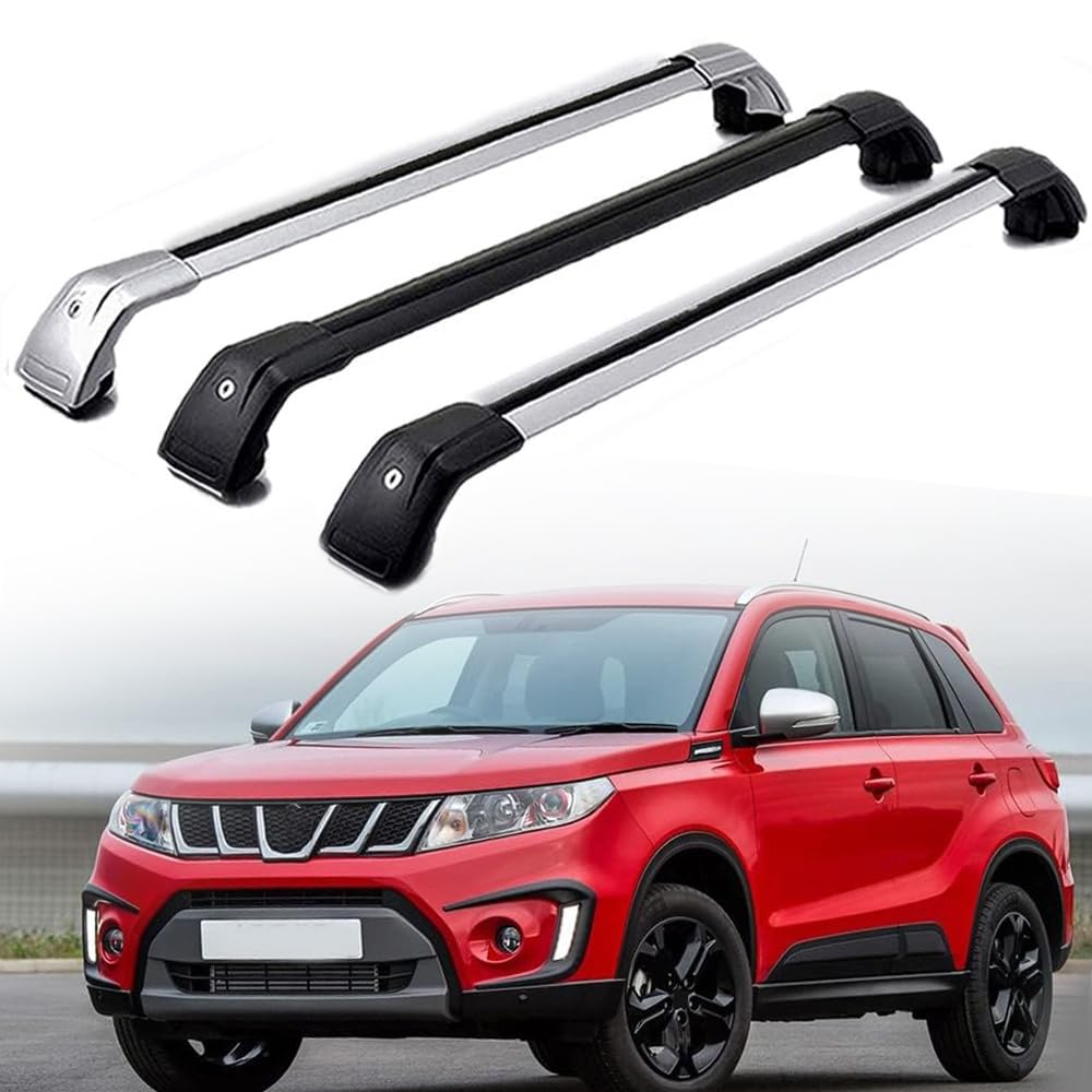 DachträGer RelingträGer für Suzuki Vitara 2015-2019, Dachgepäckträger Aluminium AbschließBar mit Geschlossene Dachreling A Paar,Black-1 Pair von LECREA