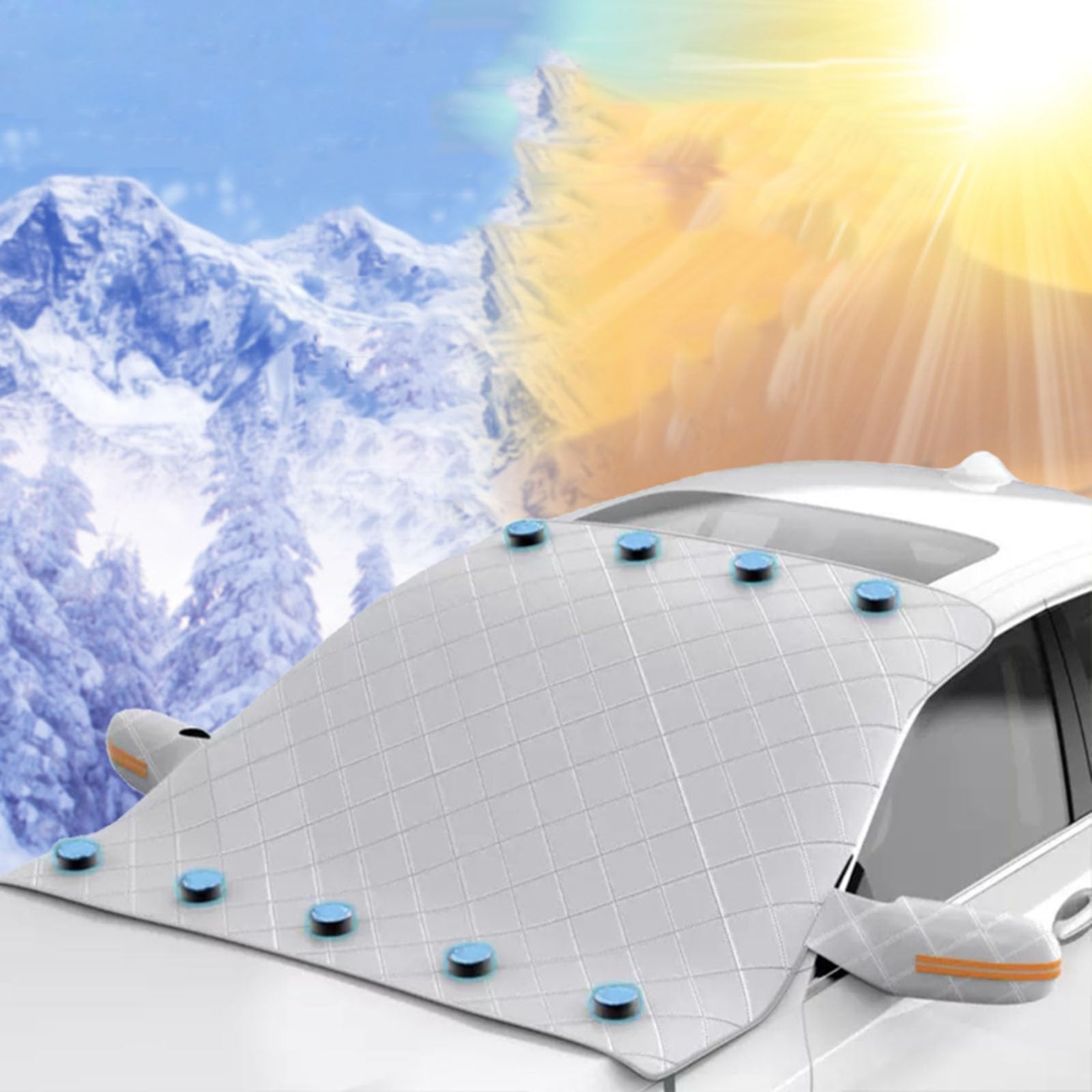 Frontscheibenabdeckung Winter für Toyota Aygo X Prologue, Magnetische Fixierung, Faltbar Auto Windschutzscheibenabdeckung Winter gegen EIS, Frost, Auto Zubehör,145 * 113cm von LECREA