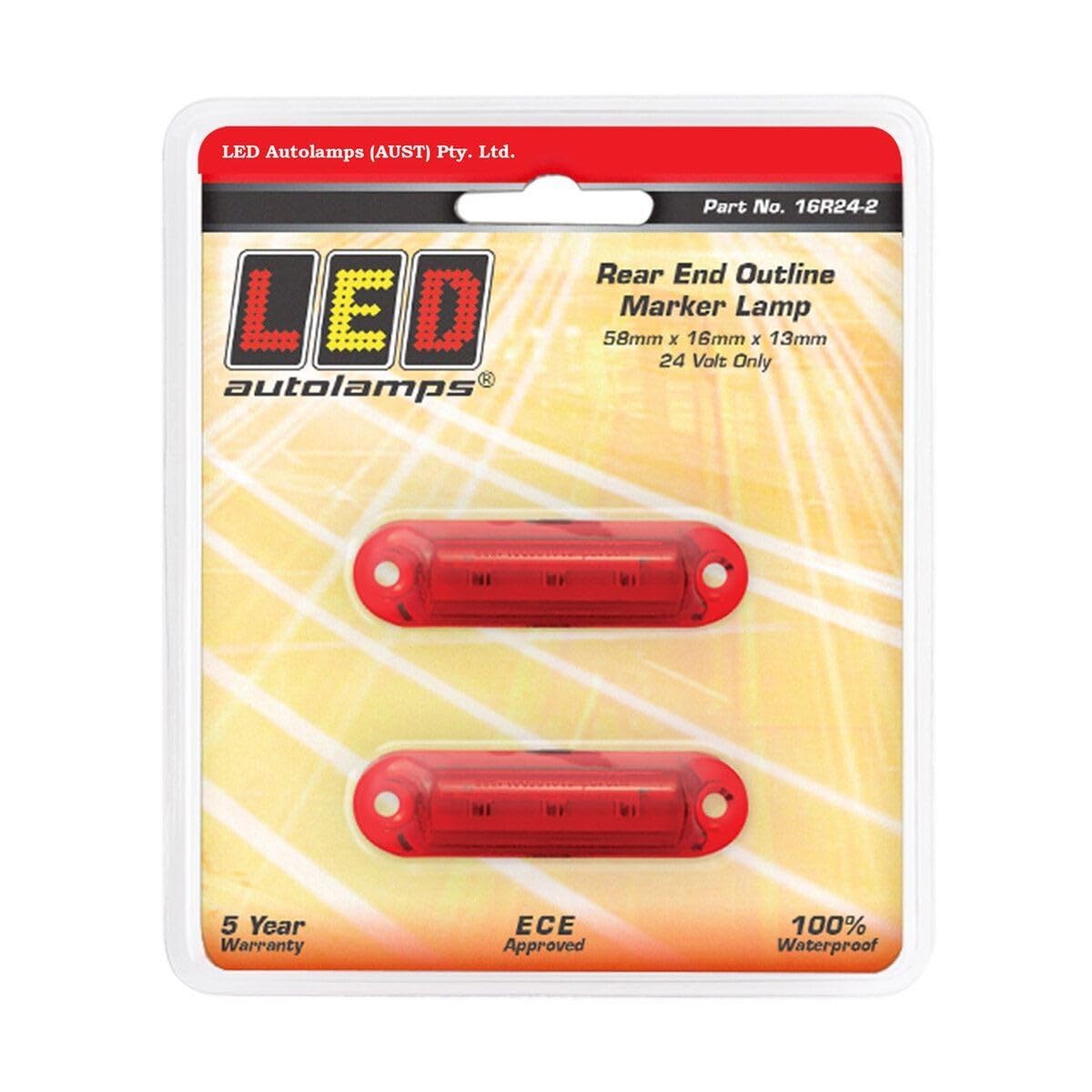 LED-Begrenzungsleuchte Rot 24v von LED Autolamps