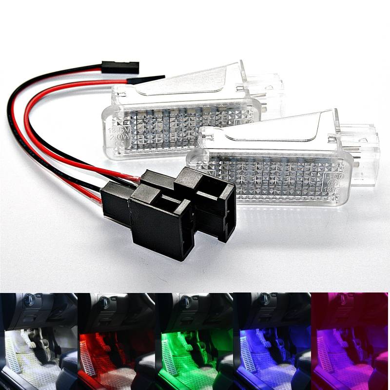 2X LED Module Fußraumbeleuchtung - weiß blau grün rot SMD Modul Fußraum Set1 (lila) von LED-Mafia