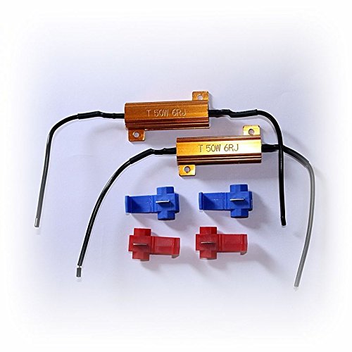 2x Widerstände 25 Watt 10 Ohm oder 50 Watt 6 Ohm für H1 H3 H7 H8 H11 HB4 LED Widerstand Kabel Miniblinker Blinker Kellermann Relais Wiederstand (50 Watt - 6 Ohm) von LED-Mafia