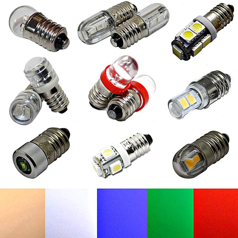 E10 LED 6V - Lampe Birne Schraubsockel Sparlampe Niedervolt SMD (blau, 5 SMD (12x30mm) – 5050 SMD) von LED-Mafia