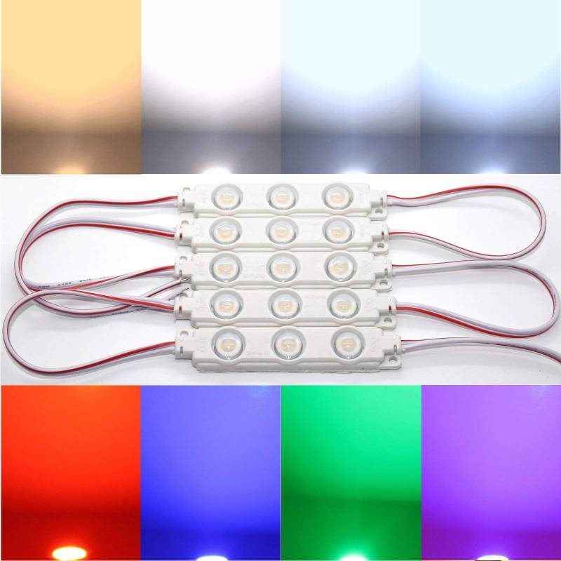 LED-Mafia 50x Injektion Module Modul 1,5W - SMD LED Chip warmweiß Kaltweiß K Lumen Beleuchtung Werbetechnik Schaukästen (Rot) von LED-Mafia