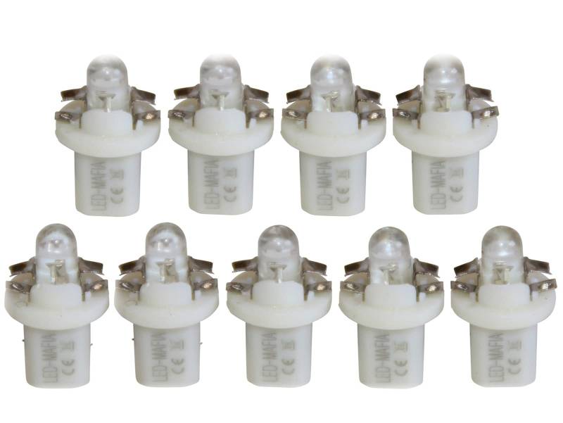 LED-Mafia 9x Halogen Round Heat Tachobeleuchtung Set Cockpitbeleuchtung - weiß blau rot Cockpit d (weiß) von LED-Mafia