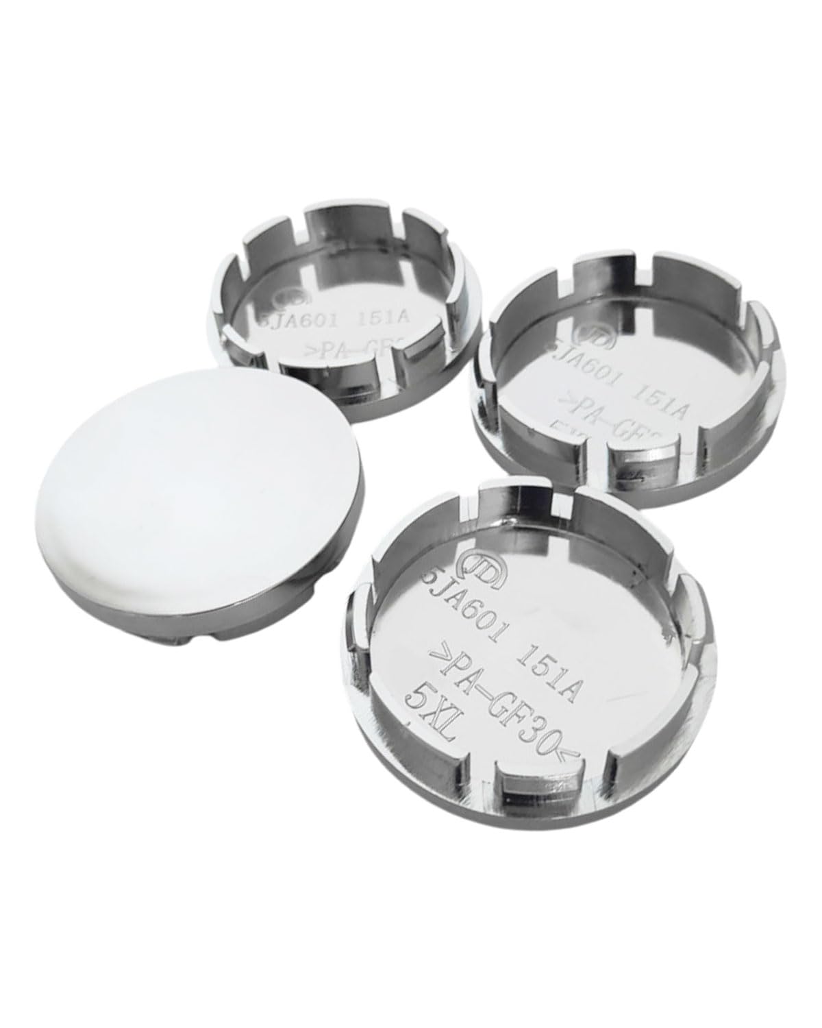 LEEQ 4 pcs Felgenkappen - Radkappen, Nabendeckel, Nabenabdeckung,Universal ABS Silber Nabenkappen, für Radnaben, Auto Zubehör, Radnaben(OD 56mm ID 51mm) von LEEQ