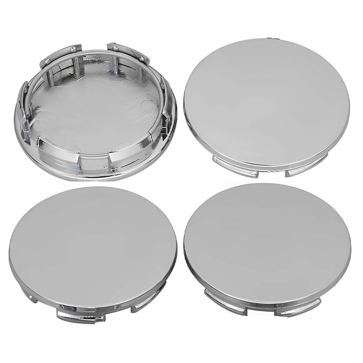 LEEQ 4 pcs Felgenkappen - Radkappen, Nabendeckel, Nabenabdeckung,Universal ABS Silber Nabenkappen, für Radnaben, Auto Zubehör, Radnaben(OD 60mm ID 56mm) von LEEQ