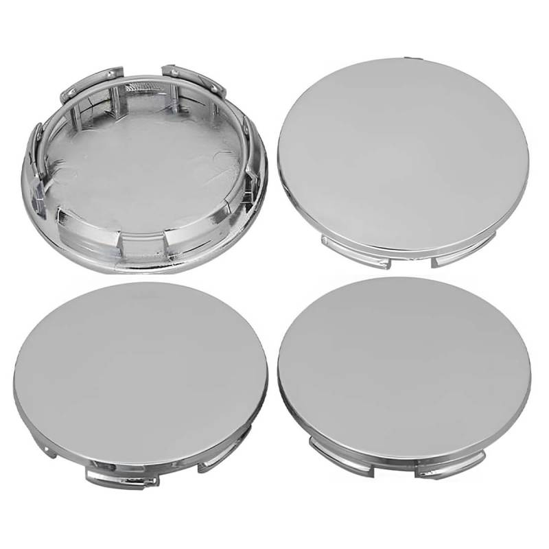 LEEQ 4 pcs Felgenkappen - Radkappen, Nabendeckel, Nabenabdeckung,Universal ABS Silber Nabenkappen, für Radnaben, Auto Zubehör, Radnaben(OD 60mm ID 56mm) von LEEQ