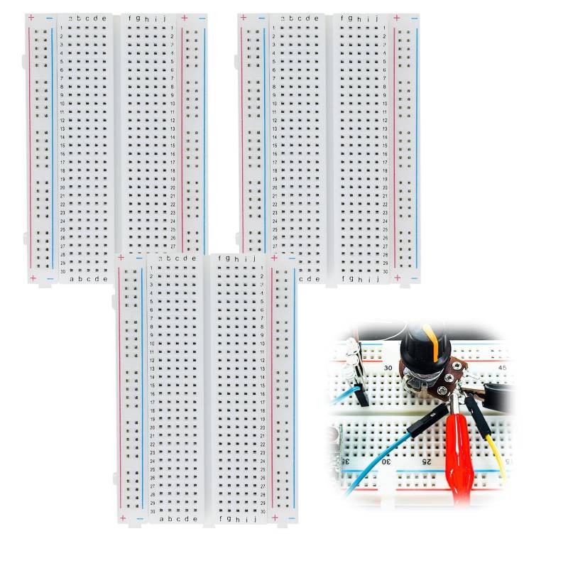 Breadboard Prototype Solderless Circuit Board, Prototyping-Tabelle lötfreie Karte Testkarte Protoboard Anschlusstisch Stromleisten Verbindungskabel von LEIBOCHAO