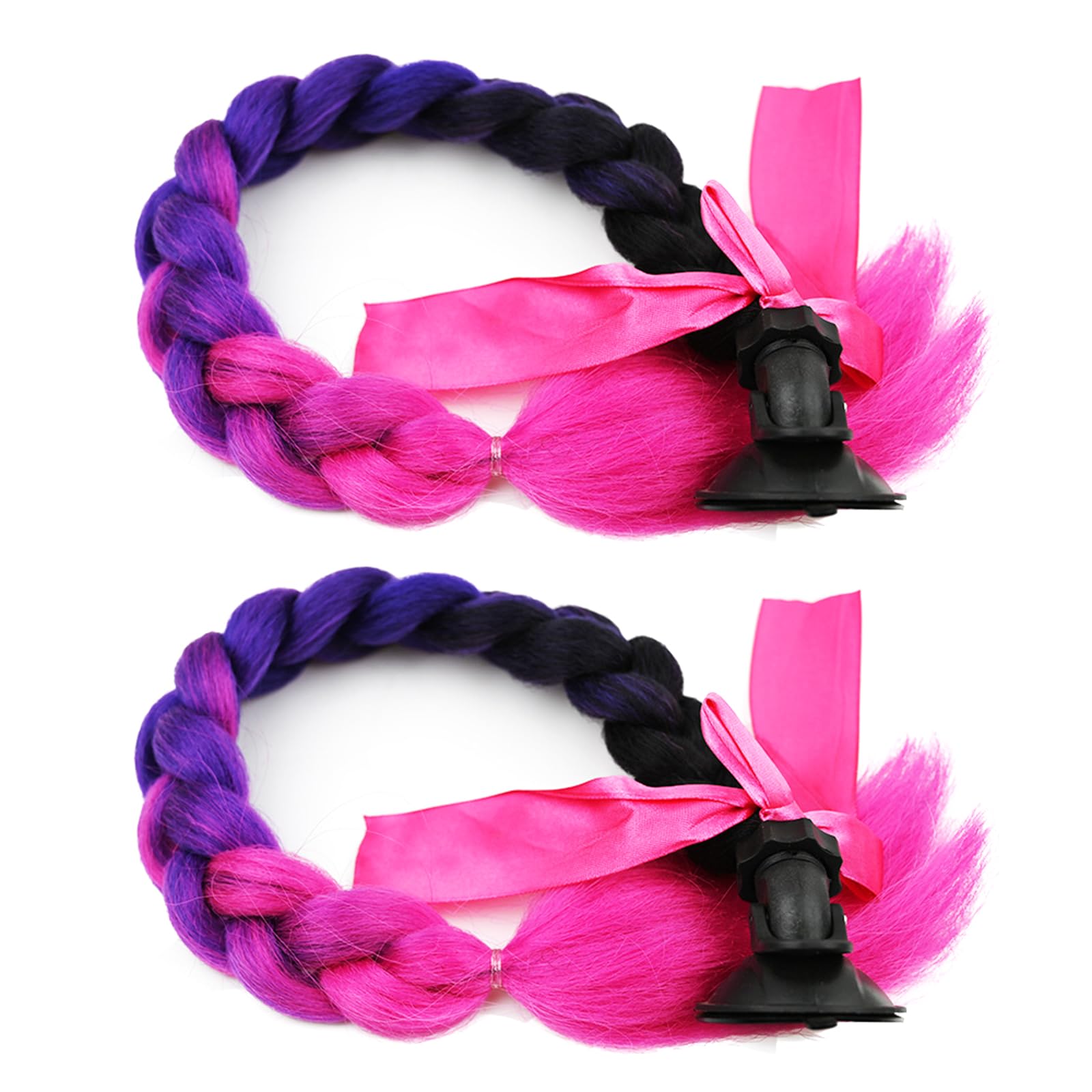 LEIDJGUN 2pcs Helme Zopf Helme Bowknot Pferdeschwanzdekorationen Mit Saugnapfhelmen Zöpfe Zöpfe Haarschwänze von LEIDJGUN