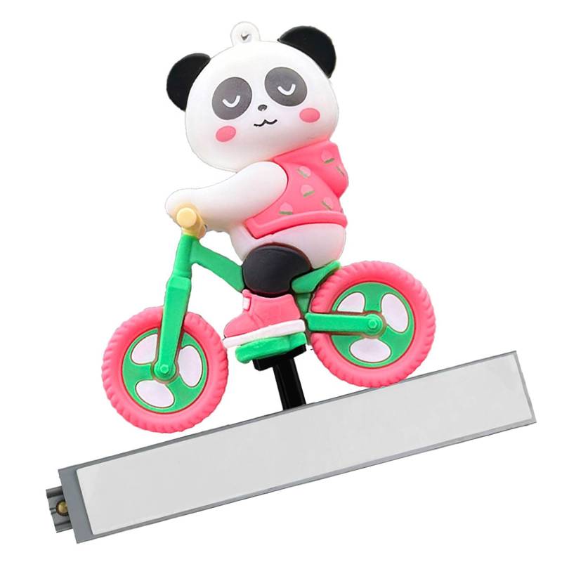 LEIDJGUN Schöne Fahrrad Panda Car Innenmitte Konsole Bildschirm Ornamente Automatische Schiebendekoration Selbstklebstoff von LEIDJGUN