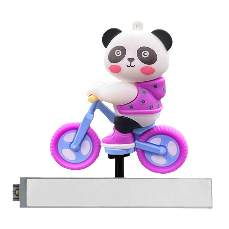 LEIDJGUN Schöne Fahrrad Panda Car Innenmitte Konsole Bildschirm Ornamente Automatische Schiebendekoration Selbstklebstoff von LEIDJGUN