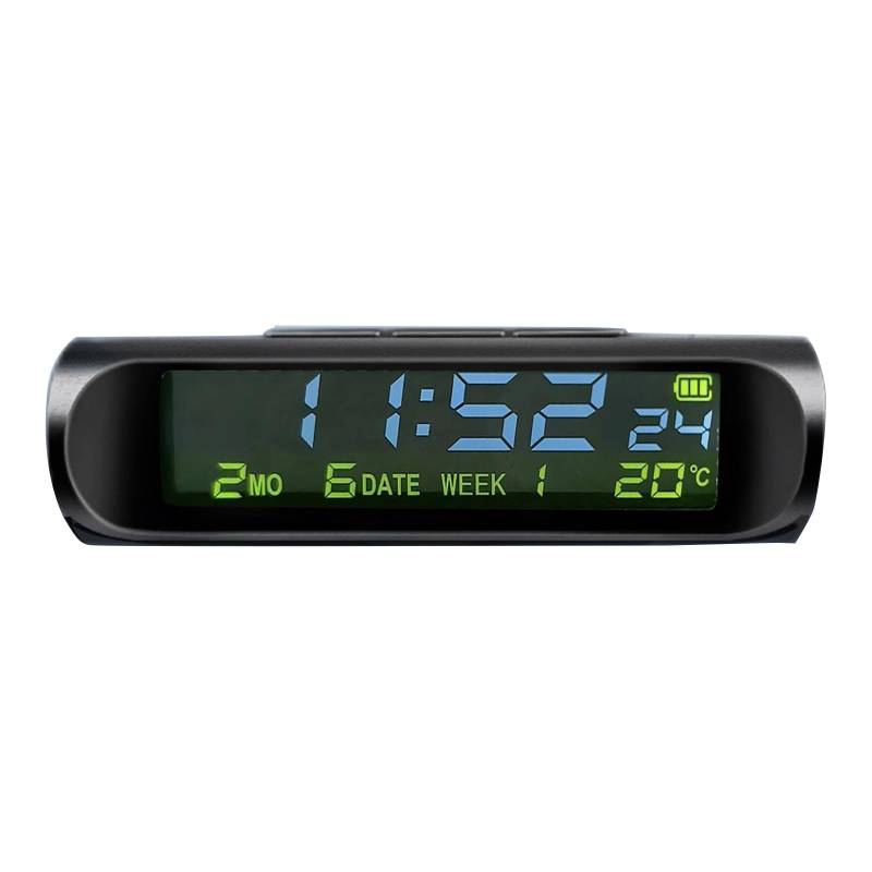 LEIDJGUN Solar Auto Digital LCD Uhr & Temperaturanzeige Armaturenbrett Uhren Hintergrundbeleuchtung Elektronischer Bildschirm Temperatur Uhr von LEIDJGUN