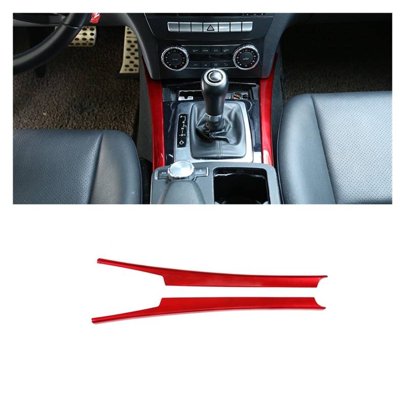 Auto Innenraum Zubehör Für Benz C Klasse W204 C180 C200 2007-2013 ABS Auto Mittelkonsole Dekoration Streifen Trim Zubehör Auto Innen Zubehör(Red B) von LEIFEIS