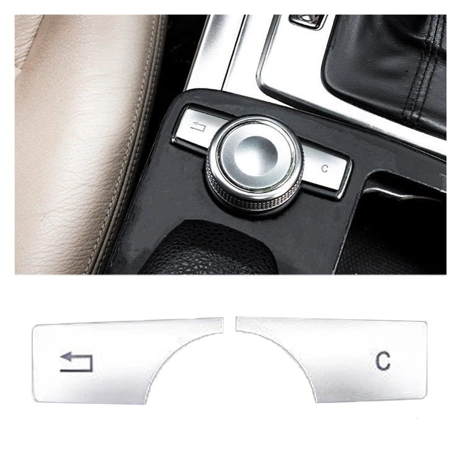 Auto Innenraum Zubehör Für Benz CE Klasse W204 W212 Für GLK X204 Auto Konsole CD Panel Multimedia Schalter Tasten Pailletten Volumen Taste Abdeckung Auto Innen Zubehör(Style D) von LEIFEIS