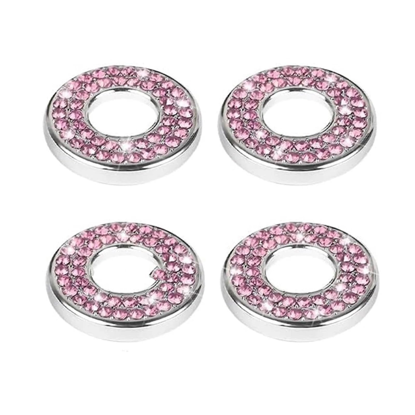 Auto Innenraum Zubehör Für Benz EC Für GLC Klasse Lift Bolzen Sparkle Zugstange Bling Auto Türschloss Pin Ring Abdeckung Kristall Decroation Zubehör 4x Auto Innen Zubehör(Circular Pink) von LEIFEIS