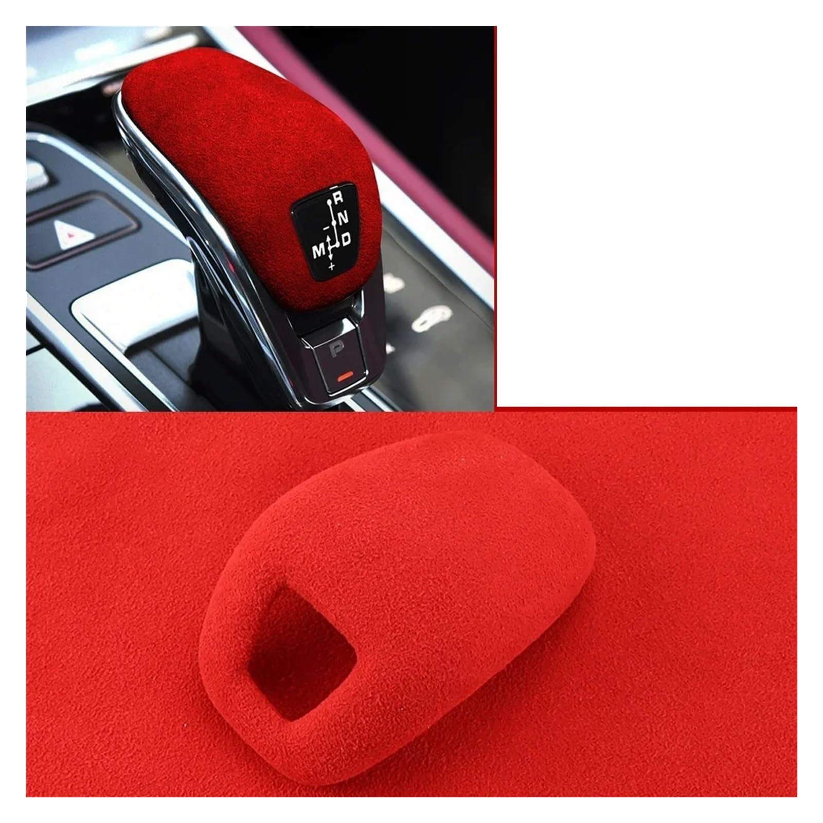 Auto Innenraum Zubehör Für Cayenne Für Panamera 971 Wildleder Auto Kopf Getriebe Shift Panel Knob Abdeckung Trim Rahmen Schutz Dekoration Aufkleber Innen Zubehör Auto Innen Zubehör(Red) von LEIFEIS