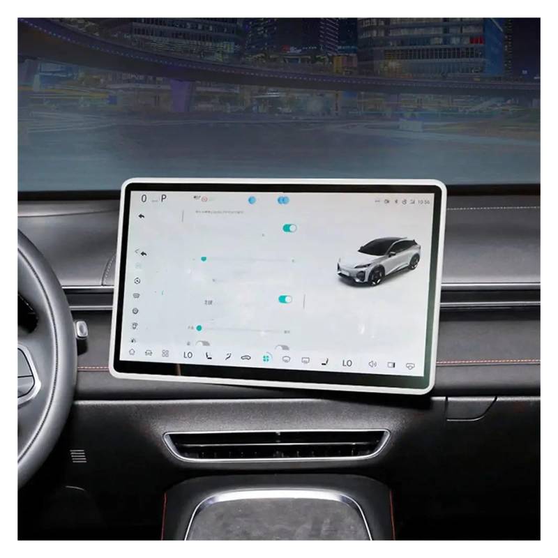 Auto Innenraum Zubehör Für Changan Für DEEPAL S7 Ed Für Abdeckung Zentrale Steuerung Navigation Screen Protector Trim Auto Zubehör Silikon Bildschirm Schutz Rahmen Auto Innen Zubehör(Weiß) von LEIFEIS