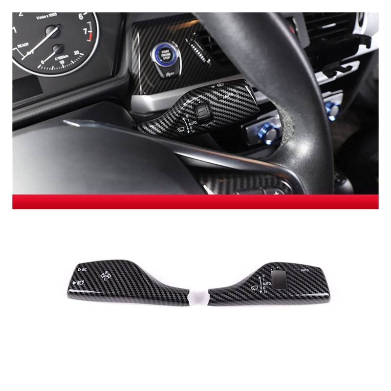 Auto Innenraum Zubehör Für F20 F30 F10 F15 F16 F49 F52 G01 G02 G05 Schwarz/Carbon Faser Stil Auto Blinker Wischer Schalter Trim Stange Auto Zubehör Auto Innen Zubehör(Style B Carbon Fiber) von LEIFEIS