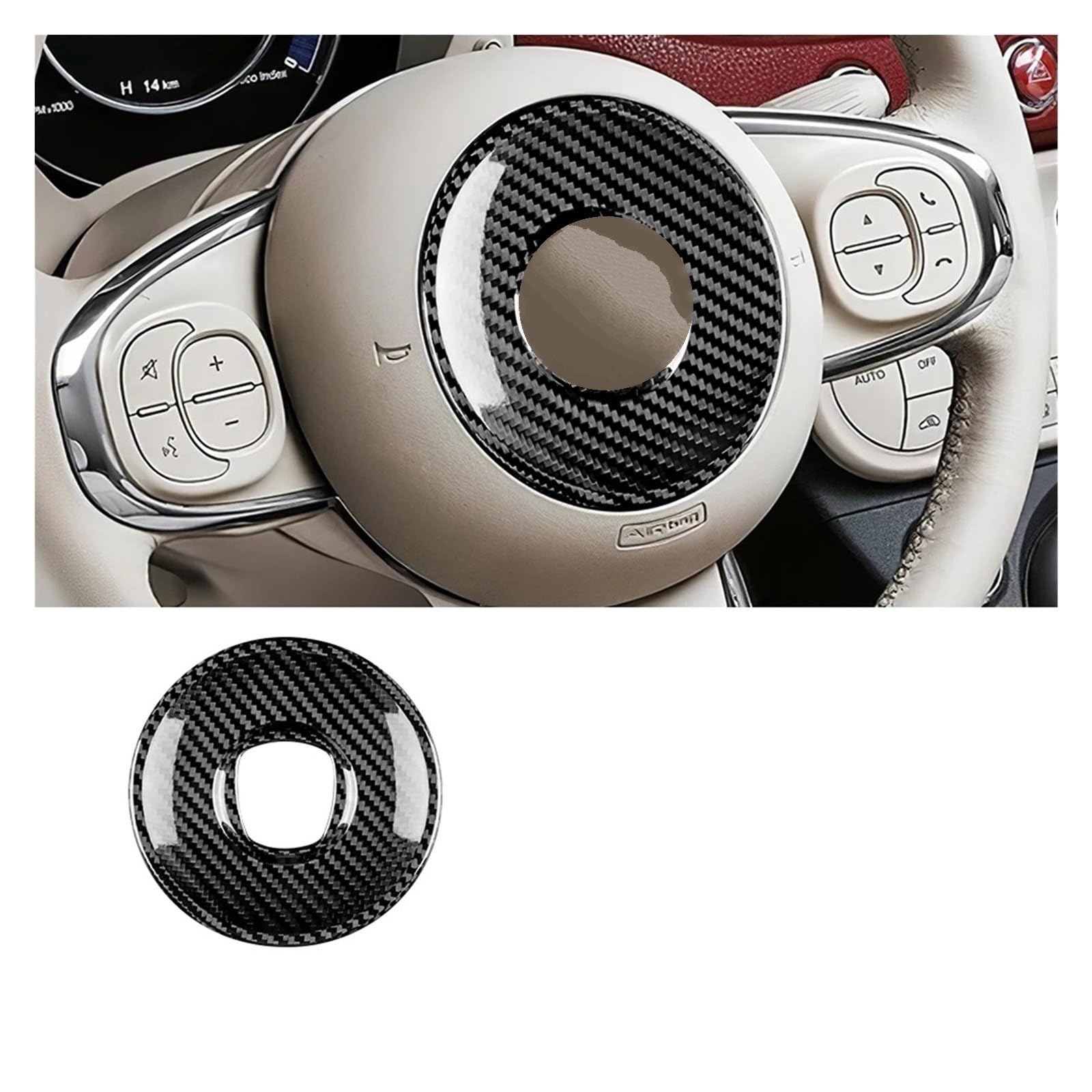 Auto Innenraum Zubehör Für Fiat 500 Für Abarth 595 695 2008-2014 2015 2016 2017 2018 2019 2020 2021 2022 2023 Autoinnenraum Auto Innen Zubehör(Center BK) von LEIFEIS