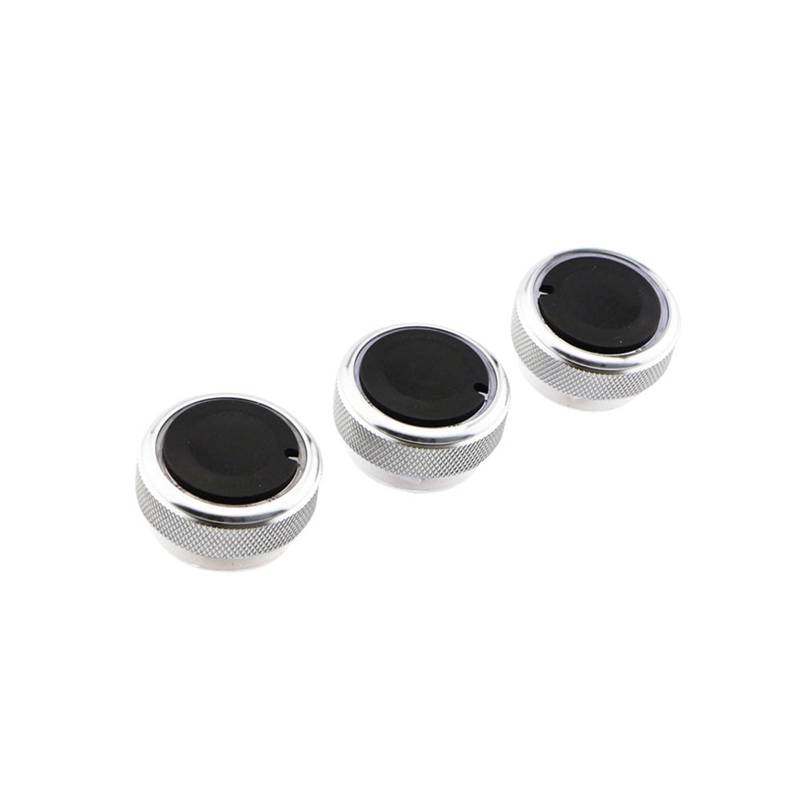 Auto Innenraum Zubehör Für Ford Für Focus 2 MK2 Für Focus 3 MK3 AC Knob Auto Klimaanlage Wärme Control Schalter Knopf 3pcs Auto Innen Zubehör(Silber) von LEIFEIS