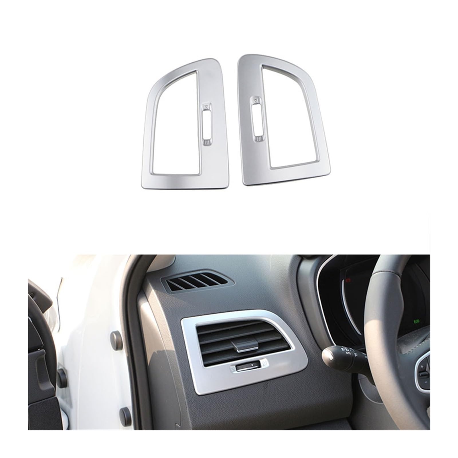 Auto Innenraum Zubehör Für Koleos Für Samsung QM6 2016-2020 Auto Innen Vorne Air Vent Conditioner Dekorative Trim Abdeckung Aufkleber Zubehör Auto Innen Zubehör(Matte chrome) von LEIFEIS